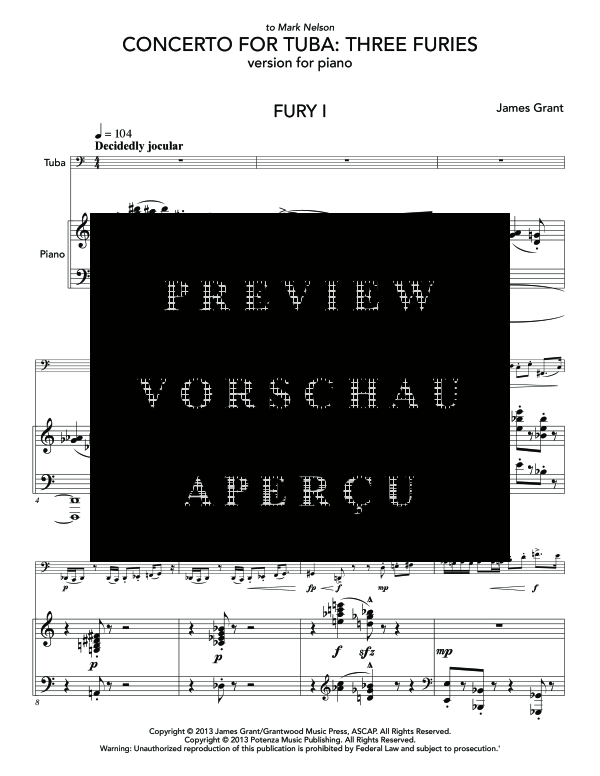 Produktgalerie: Seite 5 von 11 Concerto for Tuba: Three Furies, , (Tuba und Klavier)