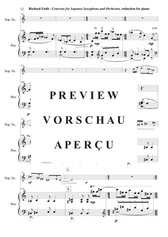 Product gallery: Page 13 of 21 Concerto für Sopran-Saxophon und Kammerorchester , , (soprano saxophone + piano)