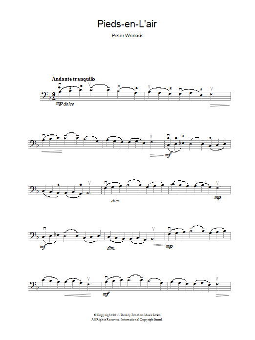Produktgalerie: Seite 1 von 1 Pieds-En-L'air, Peter Warlock, Violoncello