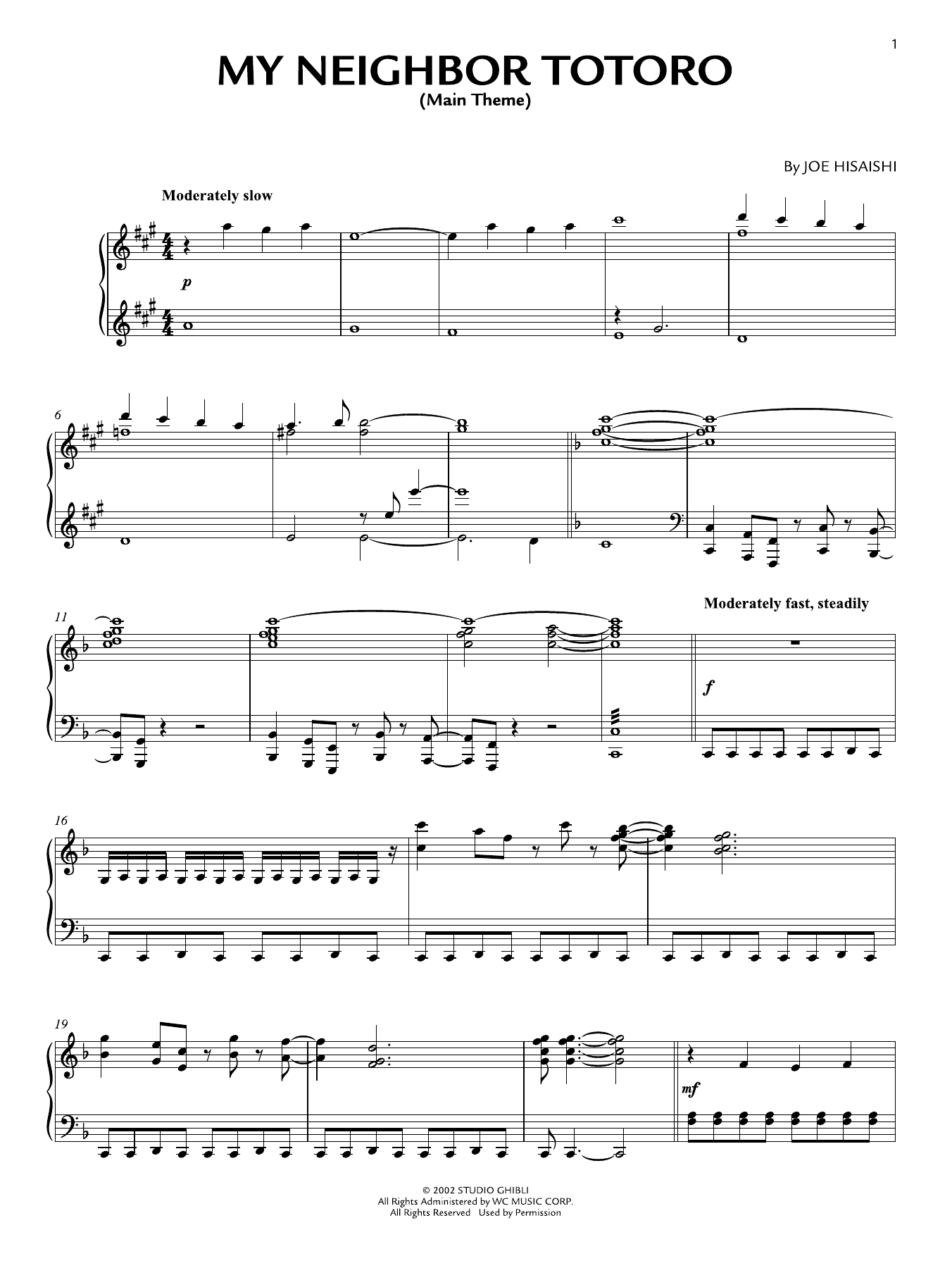 Produktgalerie: Seite 1 von 1 My Neighbor Totoro (Main Theme), Joe Hisaishi, Klavier