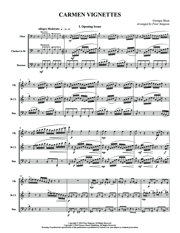 Product gallery: Page 1 of 11 Carmen Vignettes, , (Woodwind Trio)