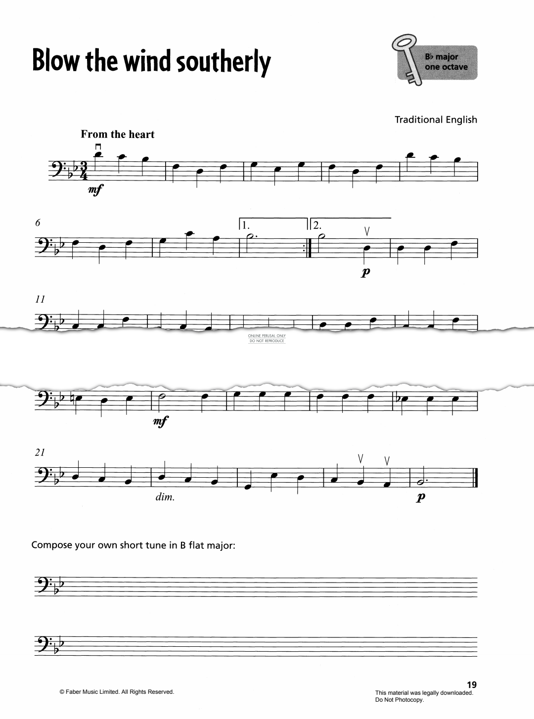 Produktgalerie: Seite 1 von 1 Blow The Wind Southerly, Traditional, Violoncello