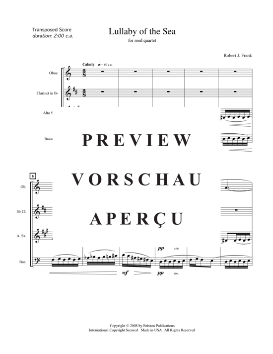Product gallery: Page 4 of 17 Lullaby of the Sea , , (oboe, clarinet, alto saxophone and bassoon)