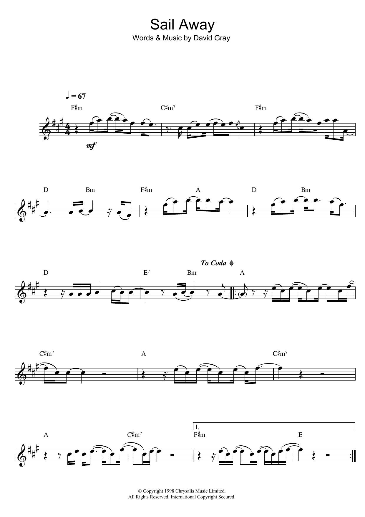 Product gallery: Page 1 of 1 Sail Away, David Gray