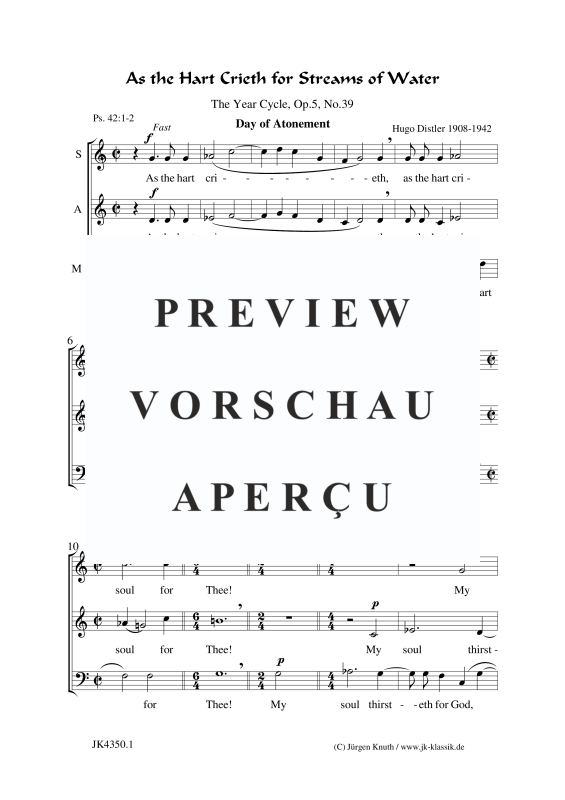 Product gallery: Page 2 of 3 As the Hart Crieth for Streams of Water (The Year Cycle, Op,5 No.39), , Mixed Choir (3-Part) Sam","Detected_source_language":"De