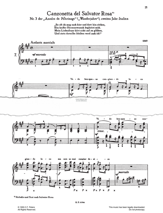 Produktgalerie: Seite 1 von 1 Canzonetta del Salvator Rosa, Franz Liszt, Klavier