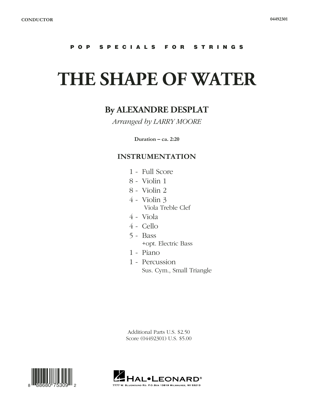 Produktbild zu: The Shape of Water (arr. Larry Moore) - Conductor Score (Full Score)
