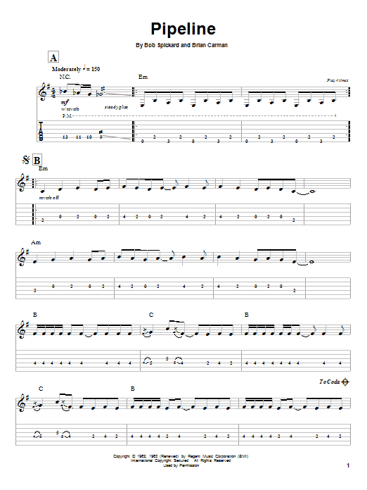 Produktgalerie: Seite 1 von 1 Pipeline, The Chantays, Gitarre