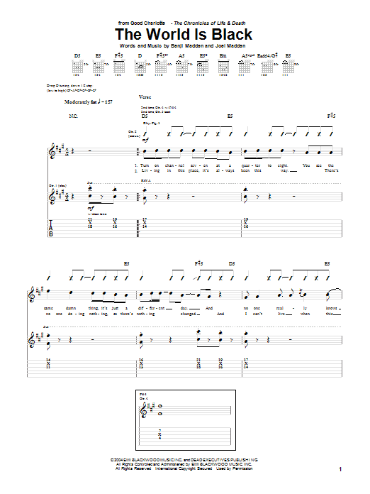 Produktgalerie: Seite 1 von 1 The World Is Black, Good Charlotte, Gitarre