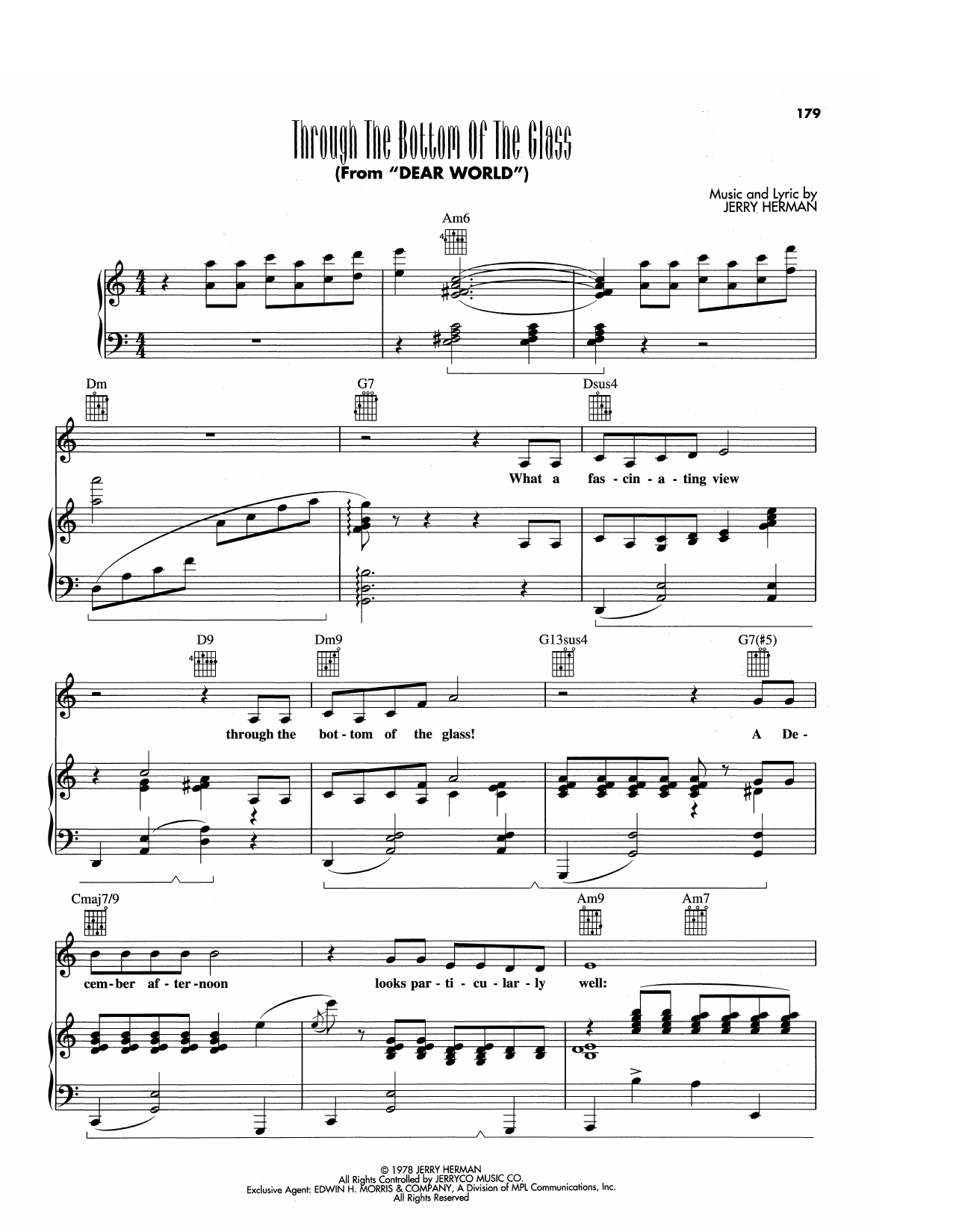 Produktgalerie: Seite 1 von 1 Through The Bottom Of The Glass (from Dear World), Jerry Herman, Gesang, Gitarre, Klavier