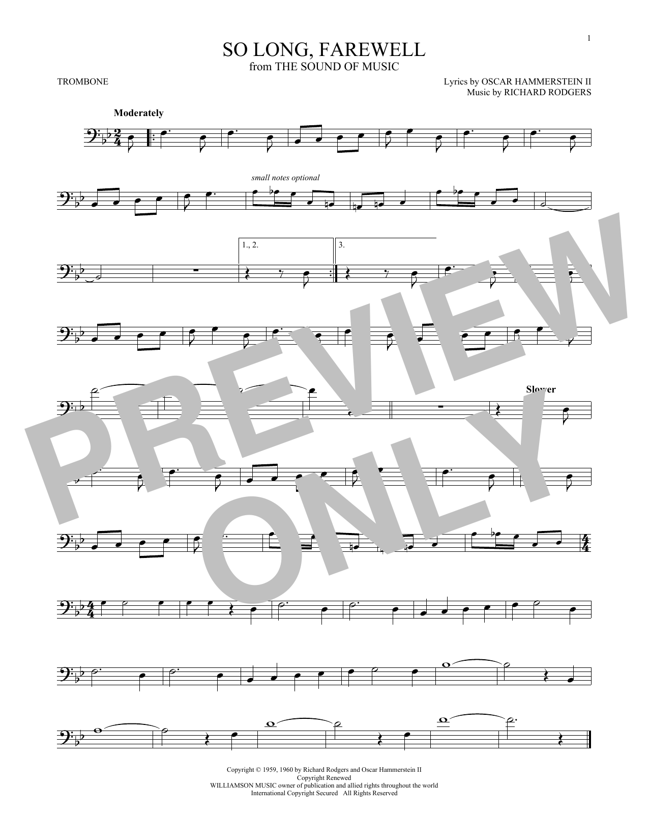Product gallery: Page 1 of 1 So Long, Farewell (from The Sound of Music), Rodgers & Hammerstein