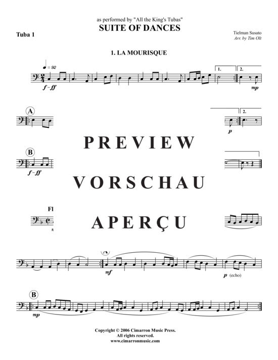 Product gallery: Page 21 of 21 Suite of Dances - 5 Sätze , , (Tuba Quartet: 2x Baritone, 2xTuba)