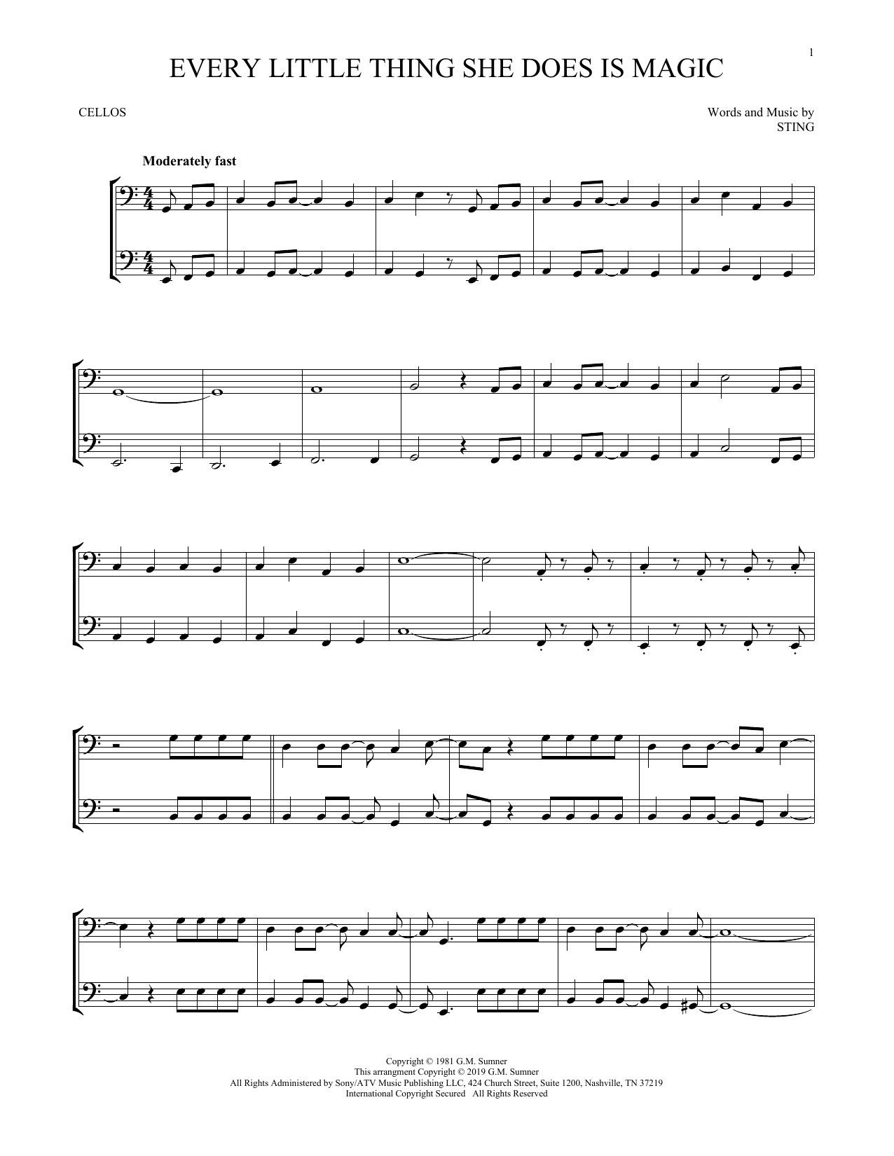 Produktgalerie: Seite 1 von 1 Every Little Thing She Does Is Magic, The Police, Violoncello
