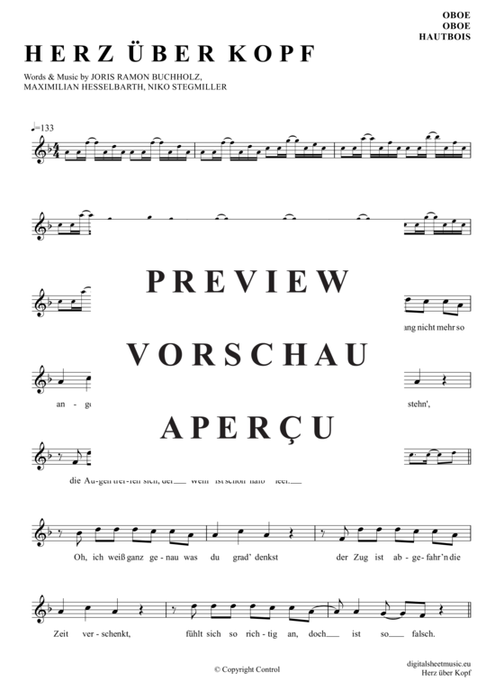 Produktgalerie: Seite 2 von 4 Herz über Kopf , Joris, (Oboe)