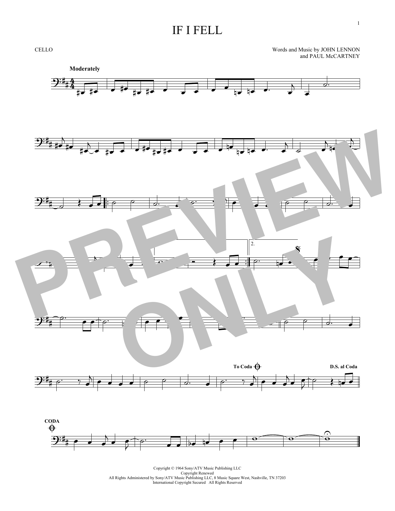 Produktgalerie: Seite 1 von 1 If I Fell, The Beatles, Violoncello