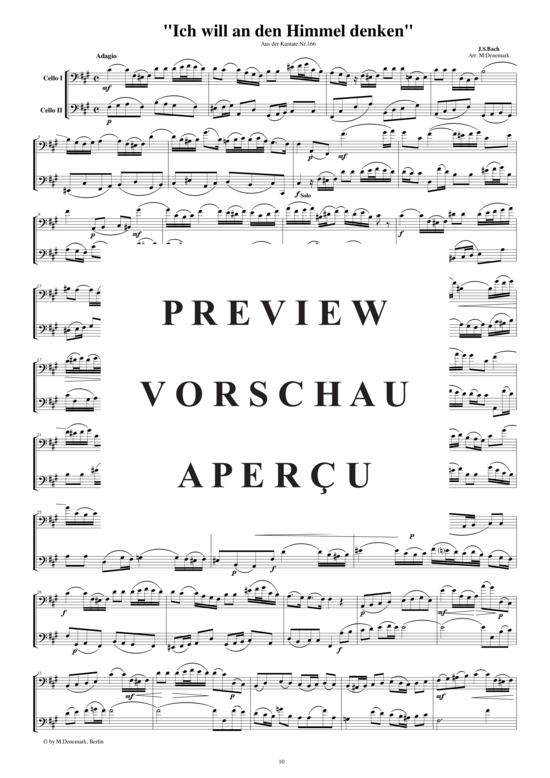 Produktgalerie: Seite 2 von 3 Arie aus der Kantate Nr.166 für zwei Celli, , 