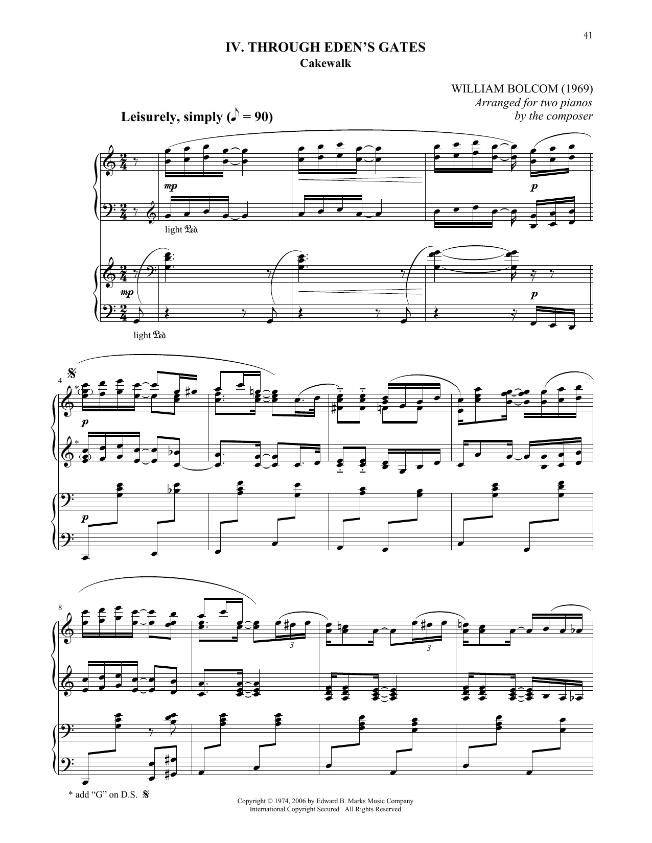 Produktgalerie: Seite 1 von 1 Through Eden's Gates, William Bolcom, Klavier