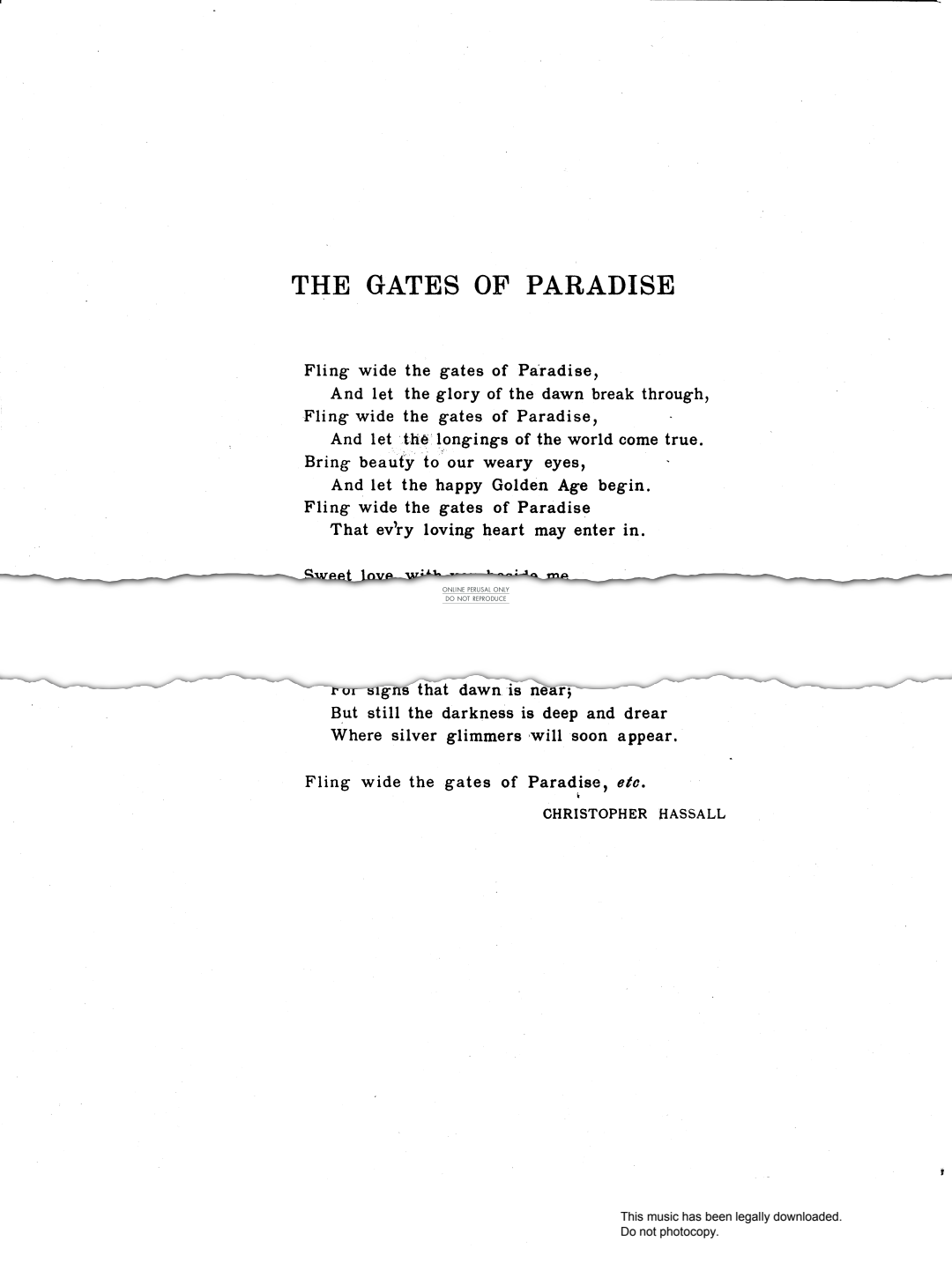 Produktbild zu: The Gates Of Paradise (from 'King's Rhapsody')