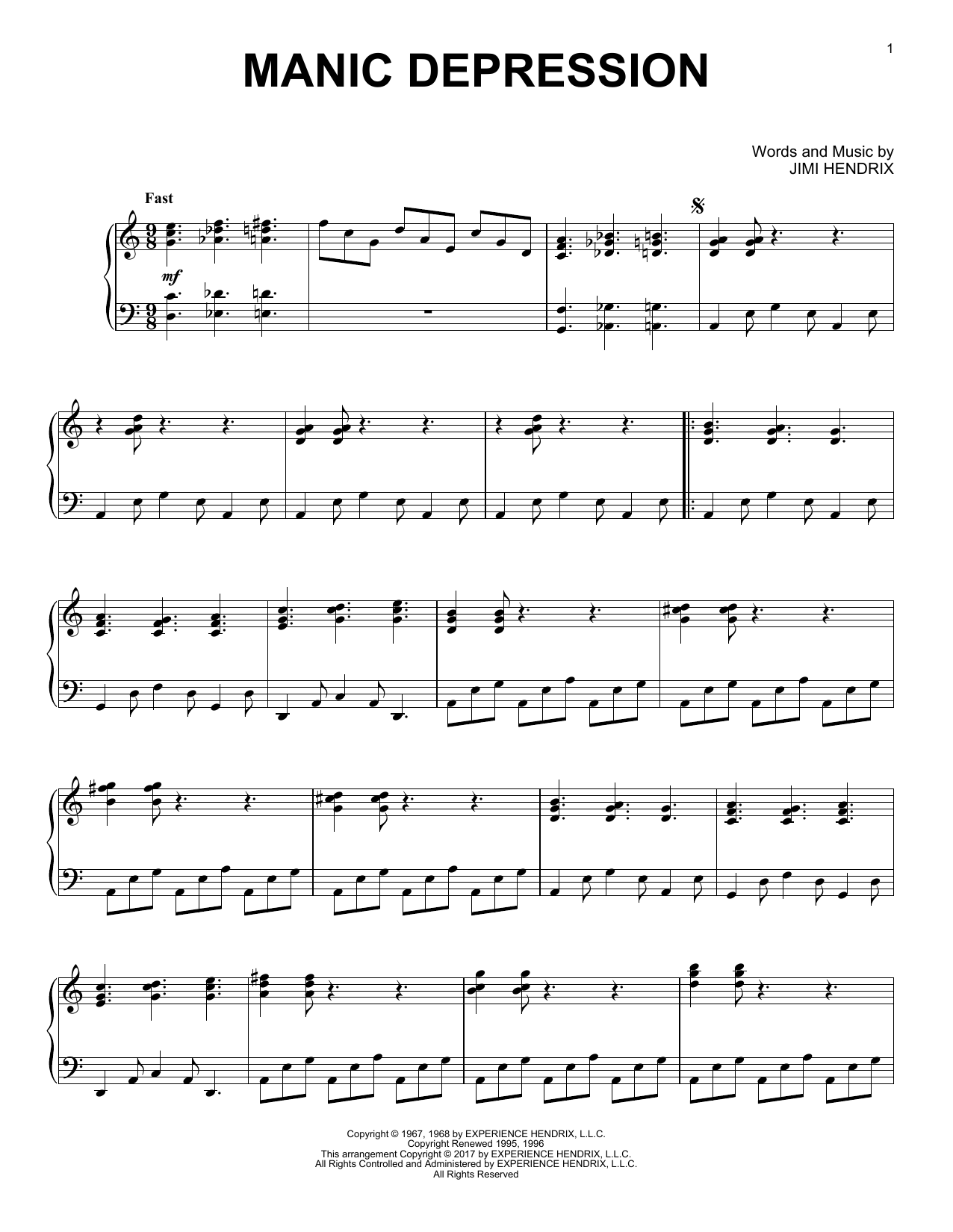 Product gallery: Page 1 of 1 Manic Depression [Jazz version], Jimi Hendrix