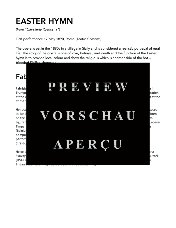 Produktgalerie: Seite 4 von 11 Easter Hymn, , (Horn in F und Klavier)