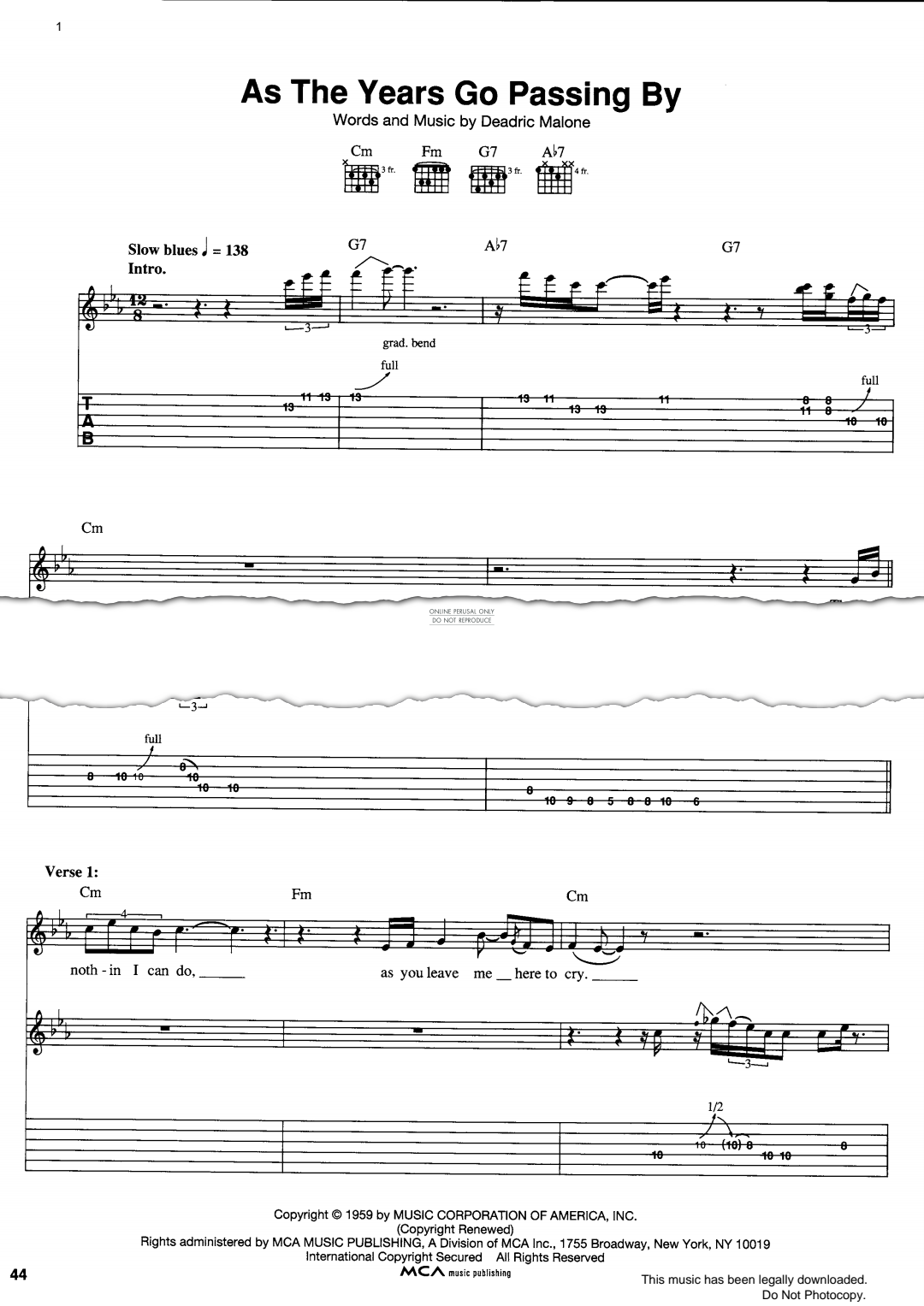 Product gallery: Page 1 of 1 As The Years Go Passing By, Gary Moore