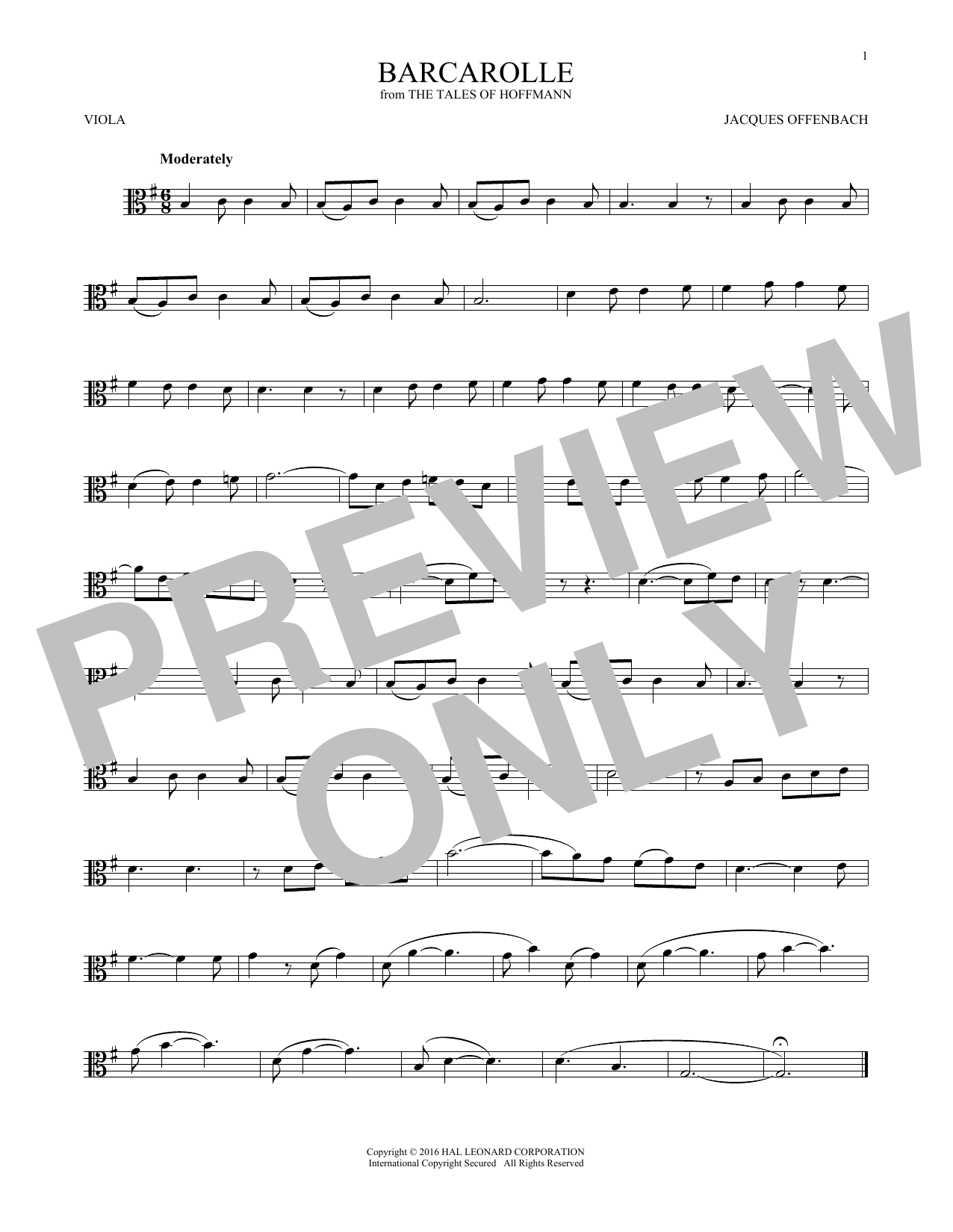 Product gallery: Page 1 of 1 Barcarolle, Jacques Offenbach