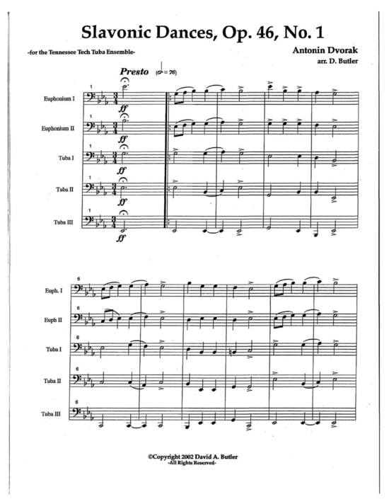Product picture to: Slavonic Dances Op. 46 No. 1 Anton Dvorak