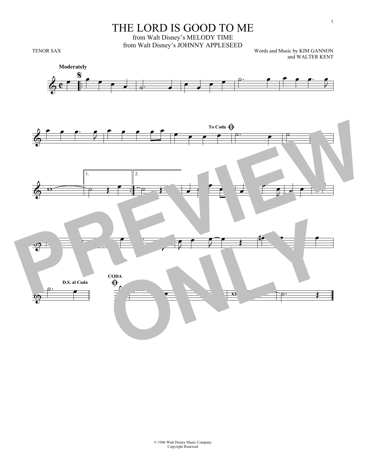 Product gallery: Page 1 of 1 The Lord Is Good To Me (from Johnny Appleseed), Kim Gannon