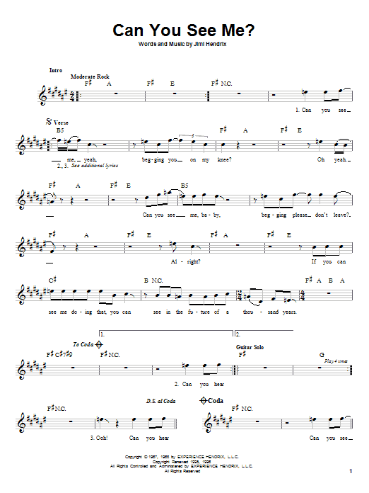 Produktgalerie: Seite 1 von 1 Can You See Me?, Jimi Hendrix, Gitarre