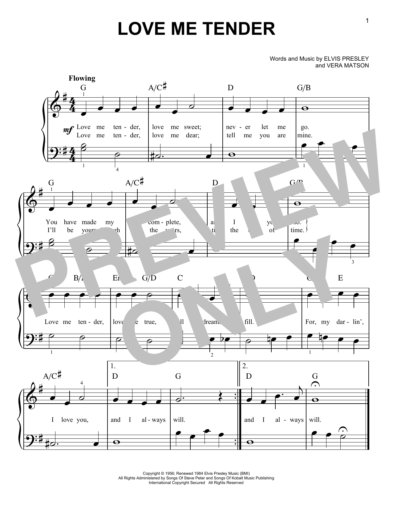 Produktgalerie: Seite 1 von 1 Love Me Tender, Elvis Presley, Klavier