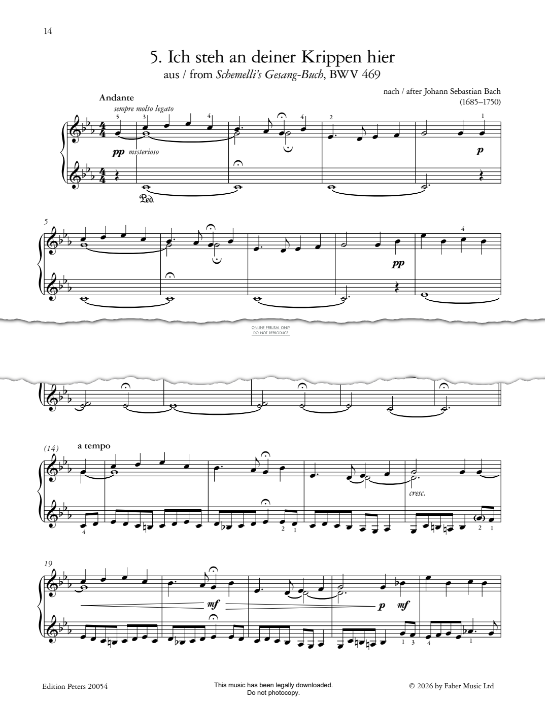 Produktbild zu: Ich steh an deiner Krippen hier (from 'Schemelli’s Gesang-Buch, BWV 469')