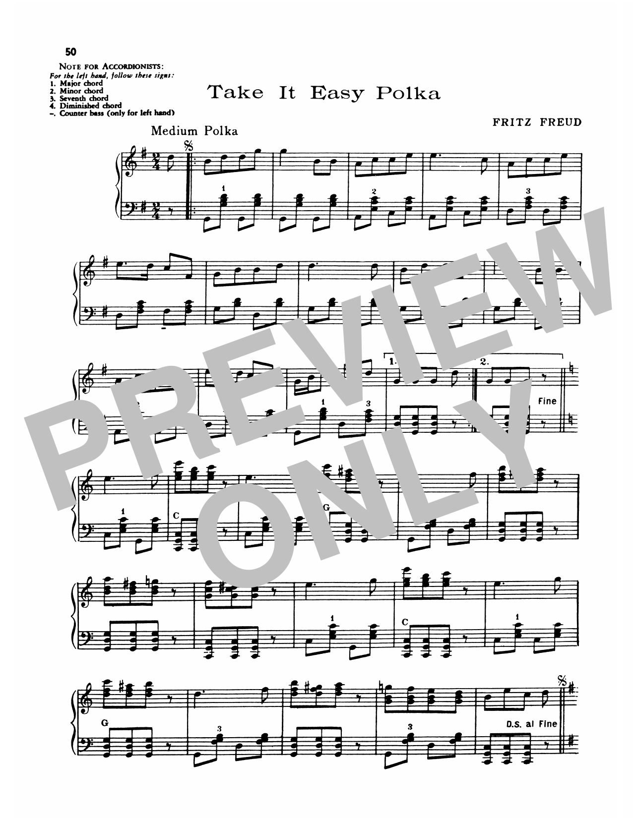Produktgalerie: Seite 1 von 1 Take It Easy Polka, Lawrence Welk, Klavier