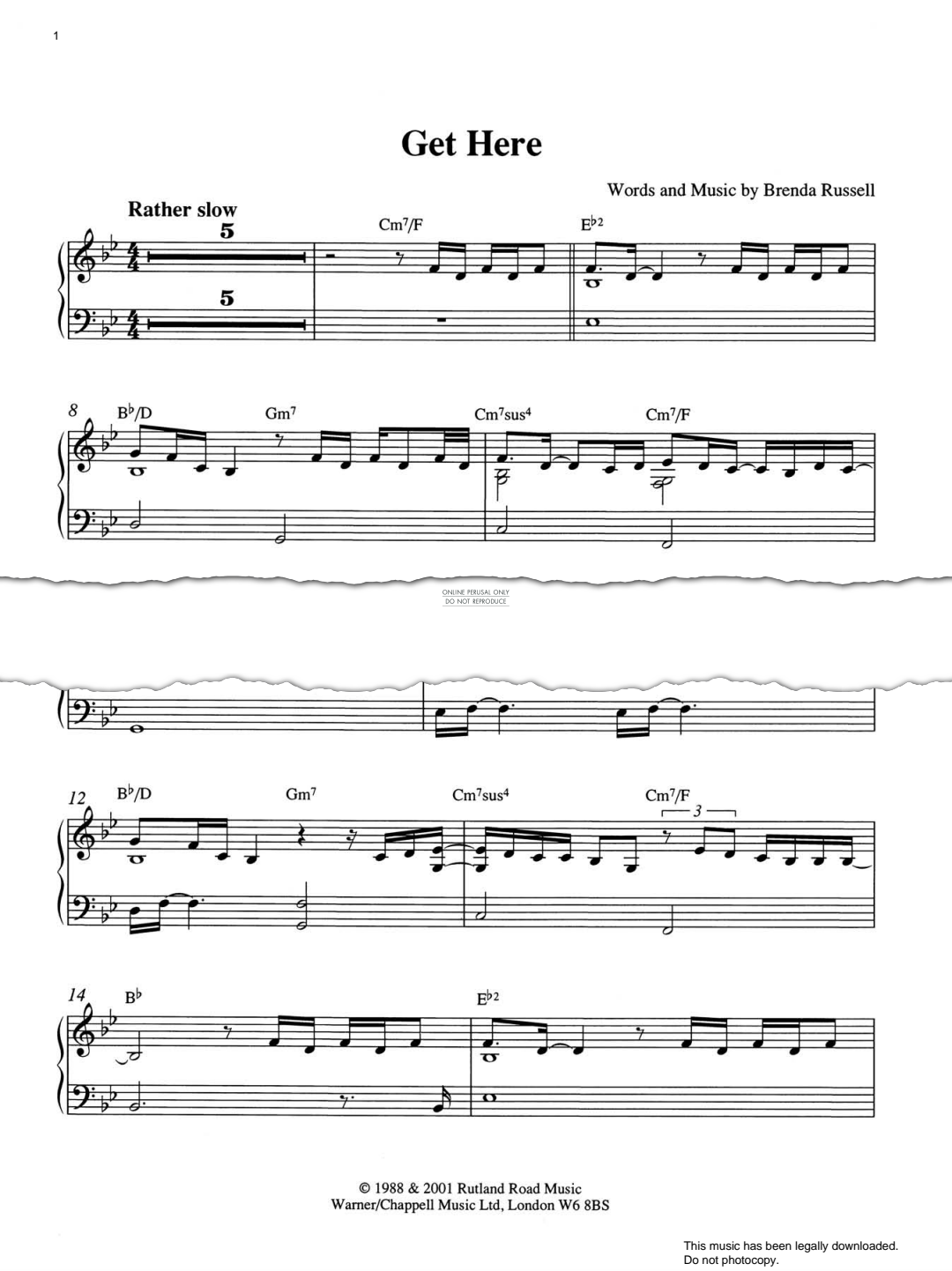 Get here sheet music by brenda russell fbd 4174 notendownload
