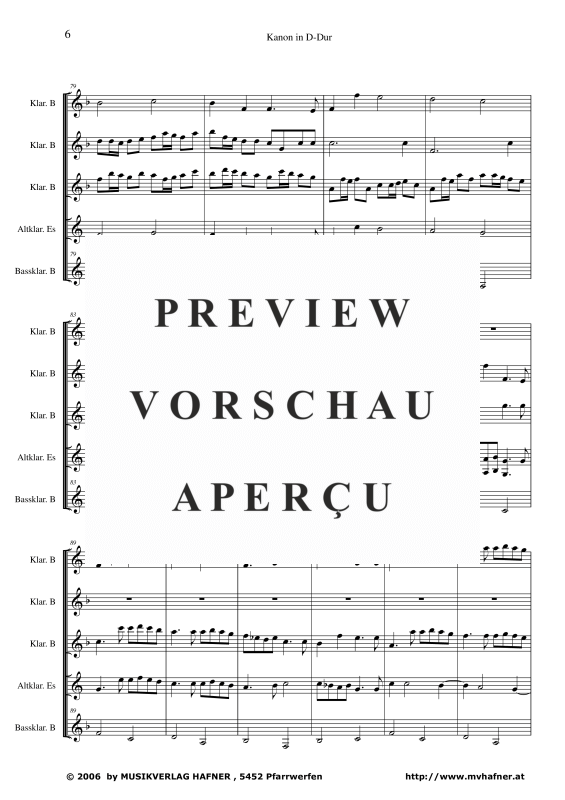 gallery: Kanon in D-Dur, , (Clarinet Quintet)