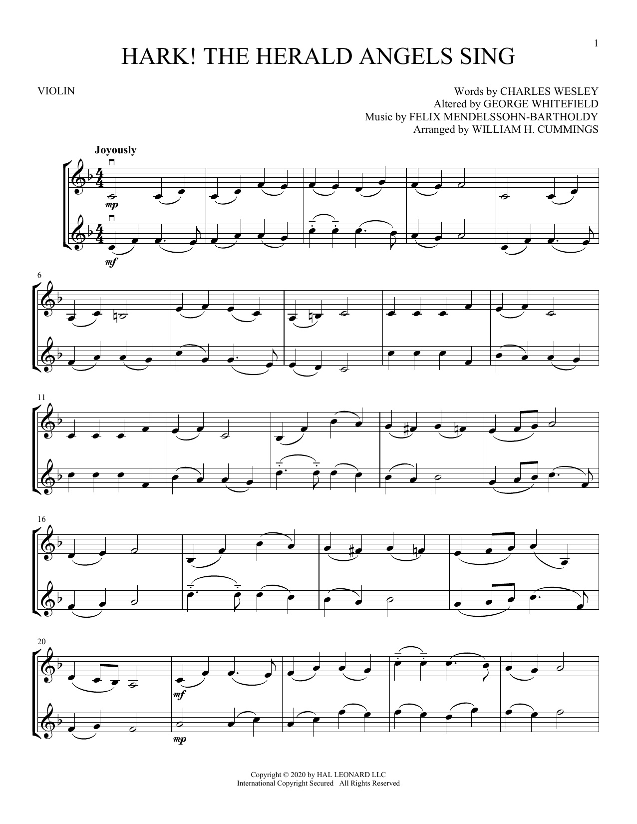Product gallery: Page 1 of 1 Hark! The Herald Angels Sing, Felix Mendelssohn-Bartholdy