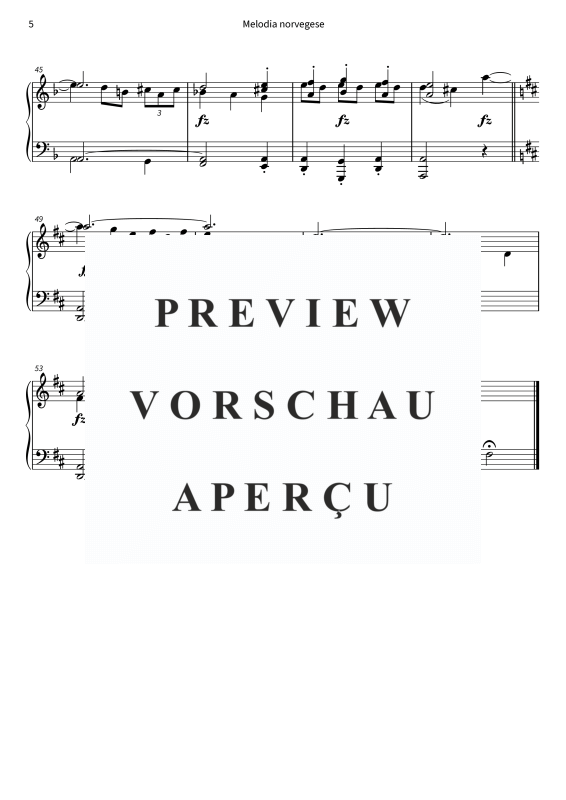 Product gallery: Page 7 of 7 Melodia norvegese - N. 6 da Pezzi lirici, Libro 1, op. 12, , Piano Solo