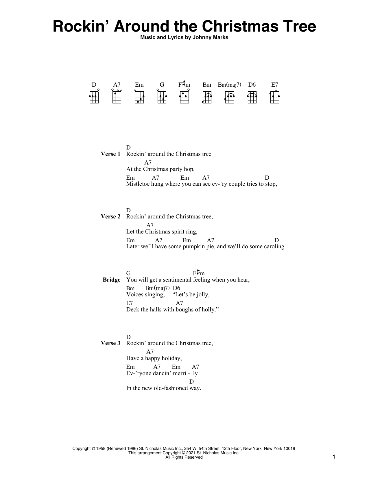 Product gallery: Page 1 of 1 Rockin' Around The Christmas Tree (arr. Fred Sokolow), Johnny Marks