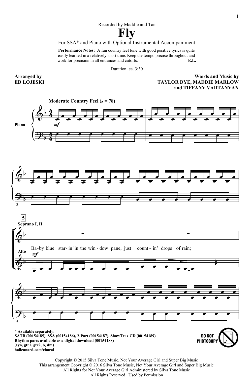 Produktgalerie: Seite 1 von 1 Fly (arr. Ed Lojeski), Maddie And Tae, Chor