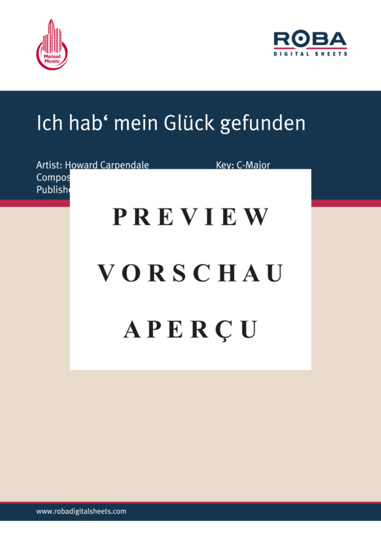 gallery: Ich hab mein Glück gefunden , Carpendale, 	Howard, (Klavier + Gesang)
