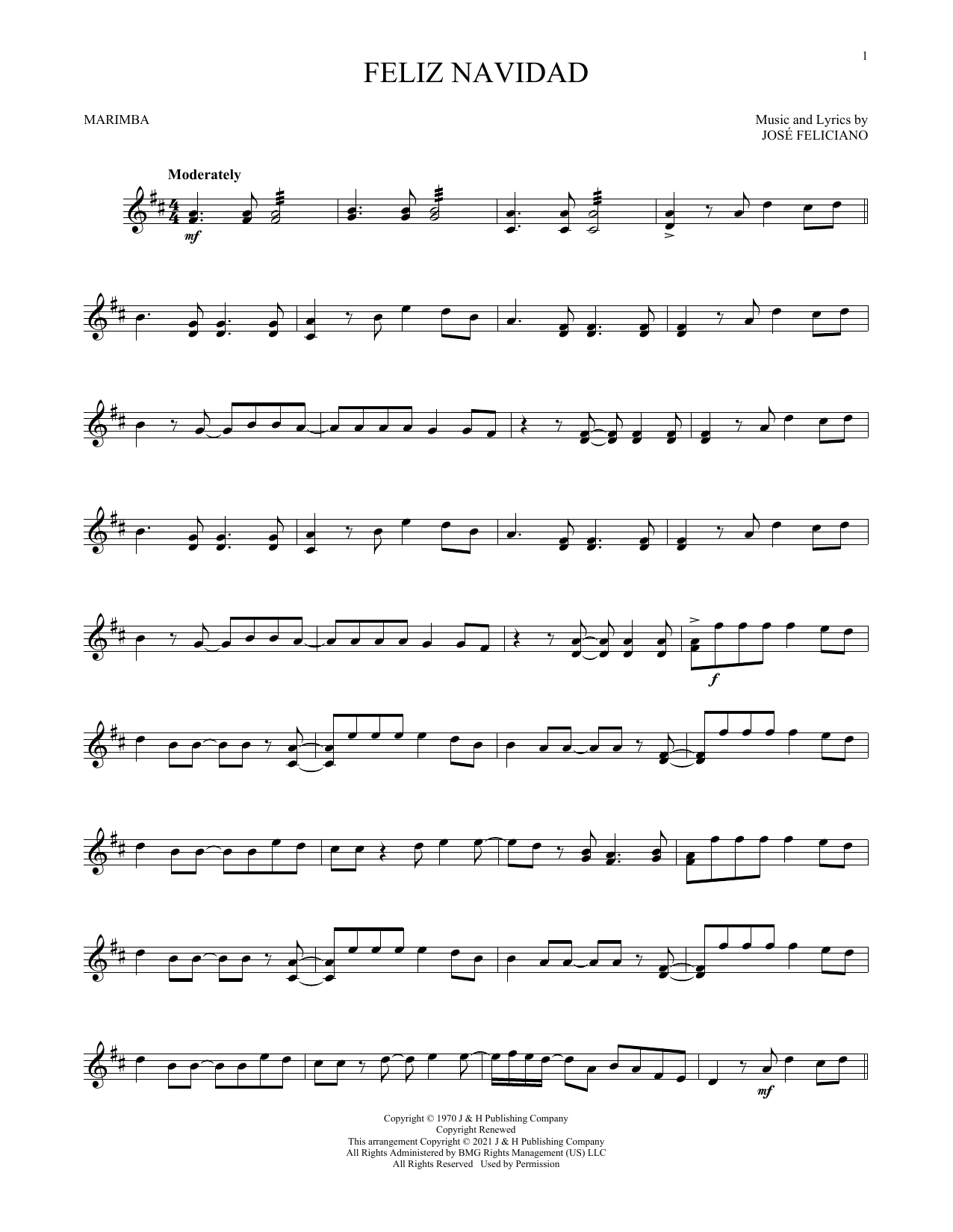 Produktgalerie: Seite 1 von 1 Feliz Navidad, Jose Feliciano, Marimba