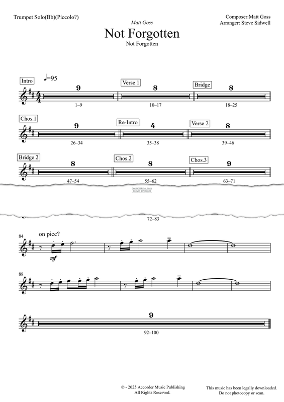 Produktgalerie: Seite 1 von 1 Not Forgotten, Matt Goss, Trompete