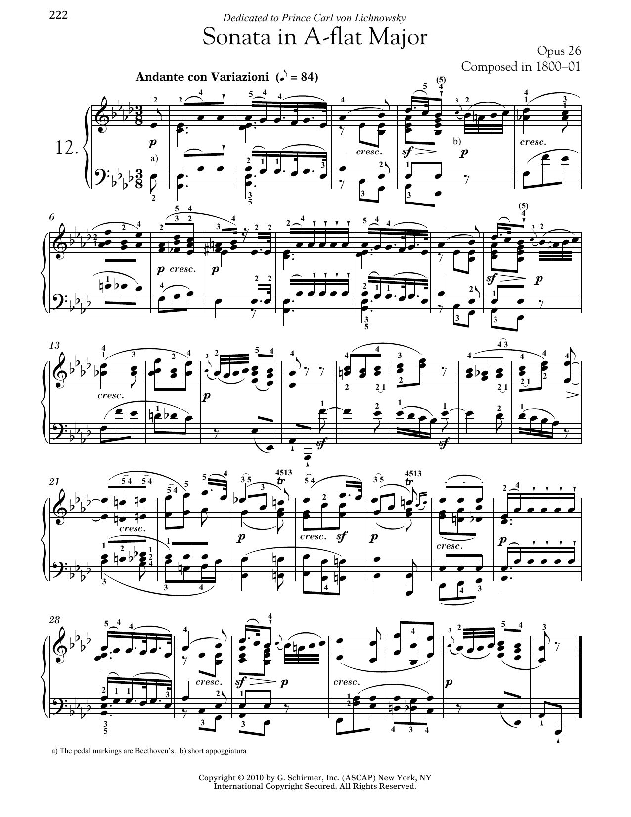 Product gallery: Page 1 of 1 Piano Sonata No. 12 In A-flat Major, Op. 26, Ludwig Van Beethoven