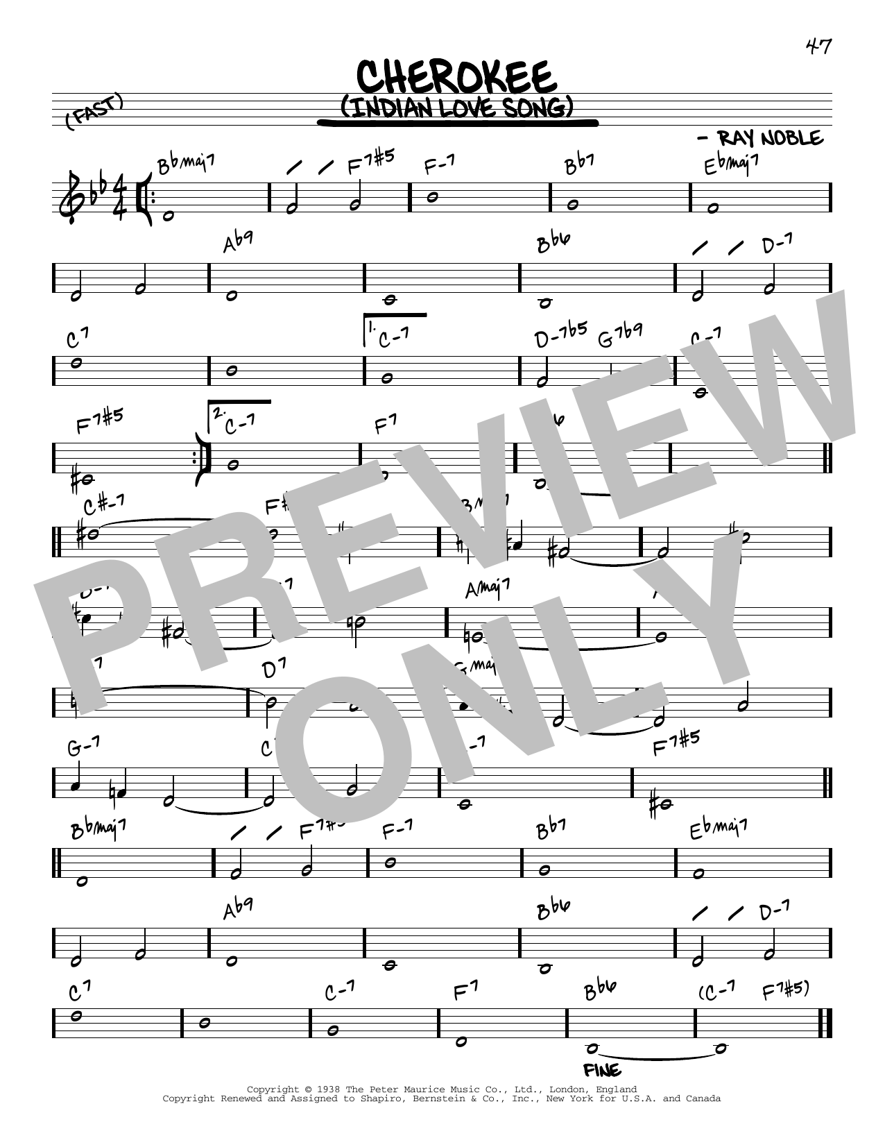 Produktbild zu: Cherokee (Indian Love Song)