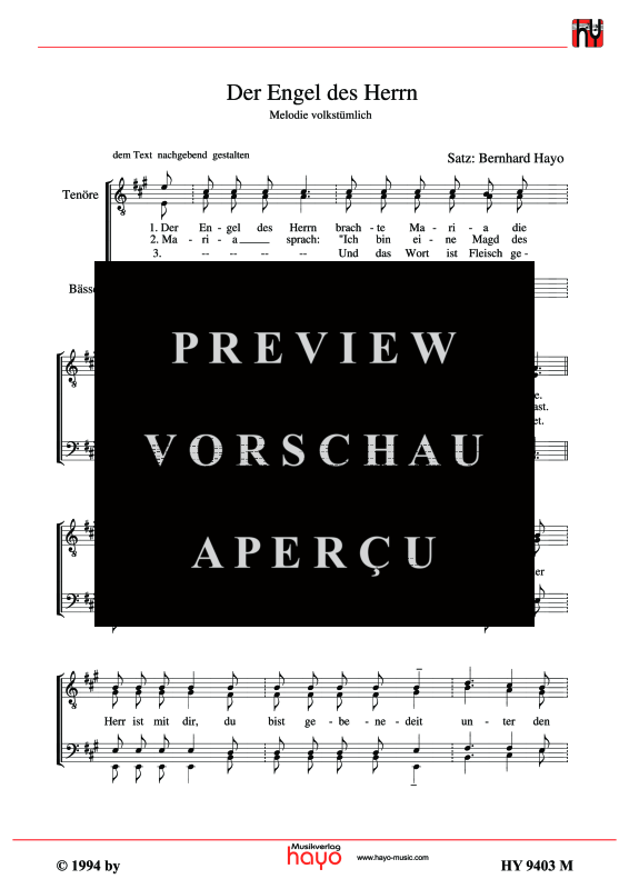 Product gallery: Page 3 of 4 Der Engel des Herrn, , (male choir)