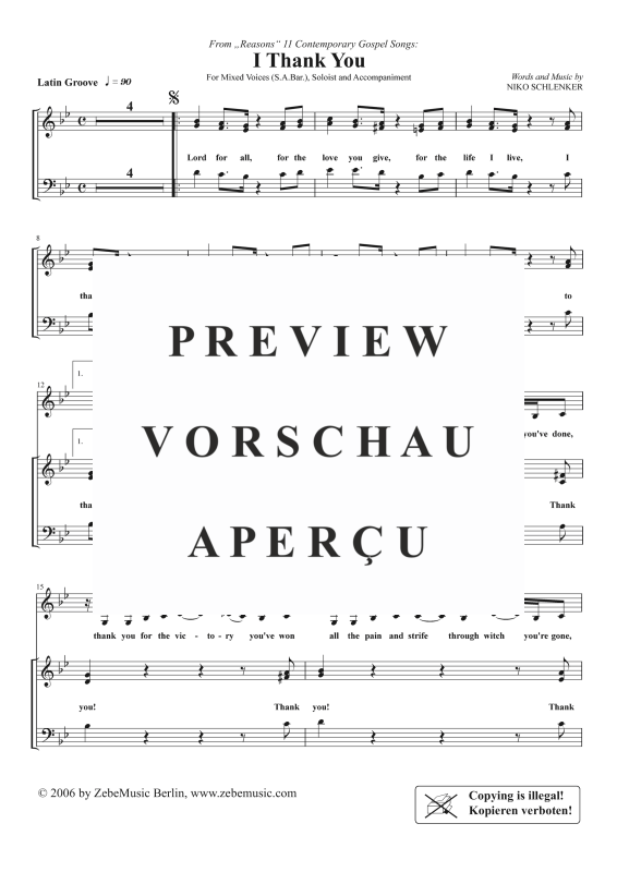 gallery: I Thank You, , Gemischter Chor SAB und Klavier