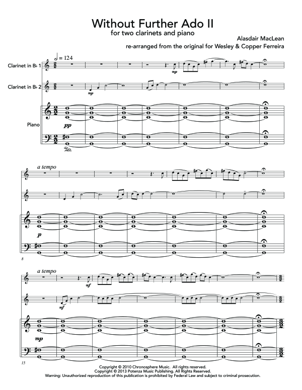 Produktgalerie: Seite 1 von 11 Without Further Ado II, , (Trio 2x Klarinette in B und Klavier)