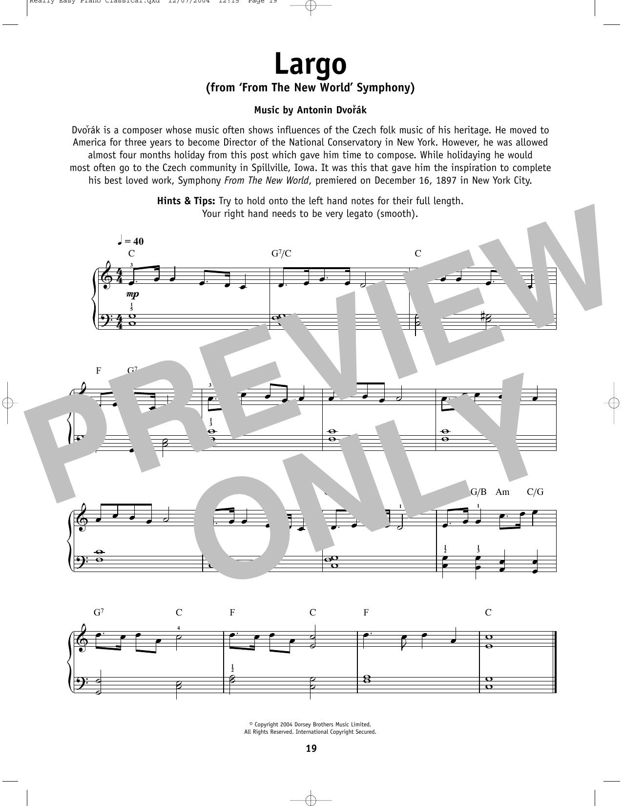 Product picture to: Symphony No. 9 In E Minor ("From The New World"), Second Movement Excerpt
