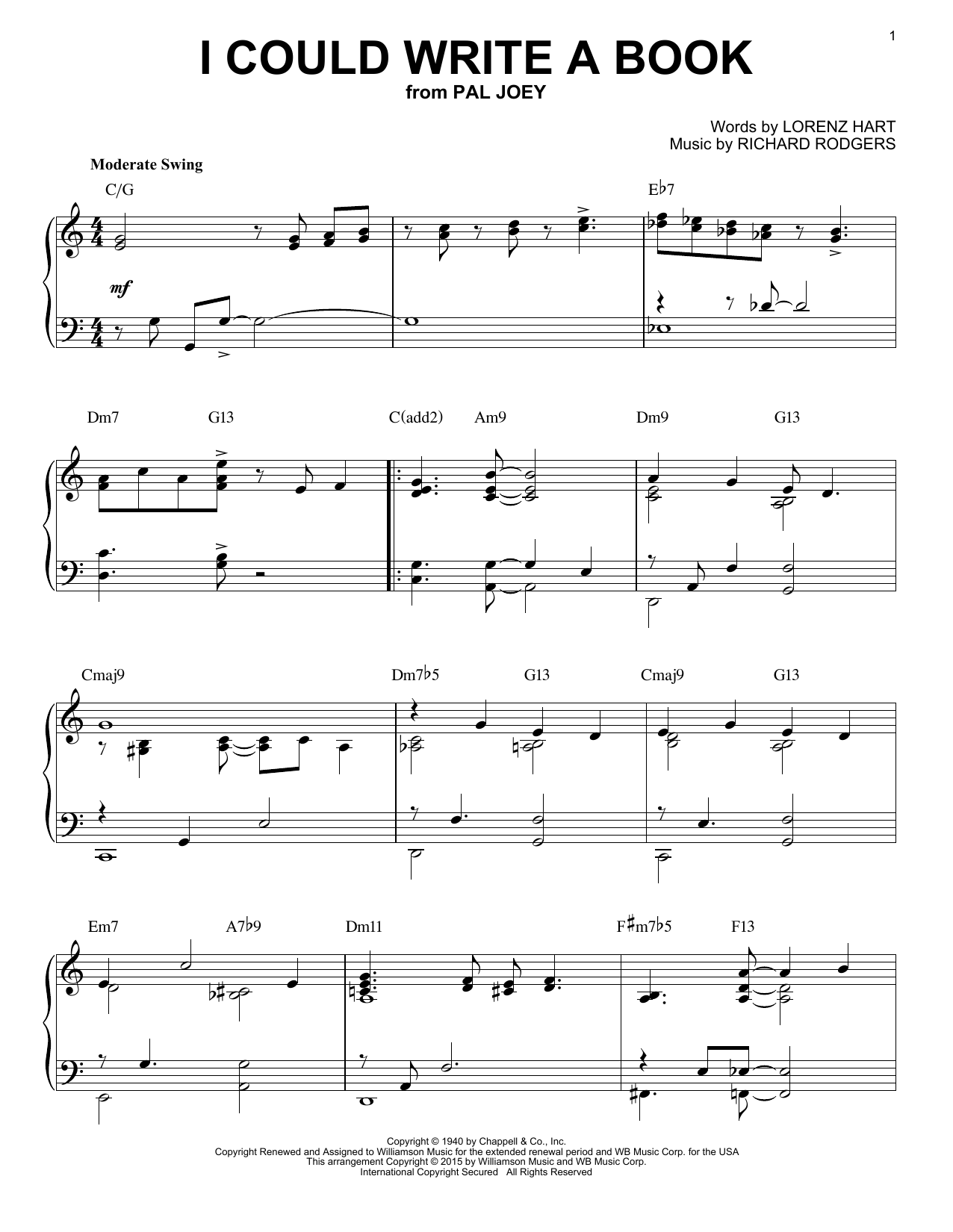 Produktbild zu: I Could Write A Book [Jazz version] (arr. Brent Edstrom)