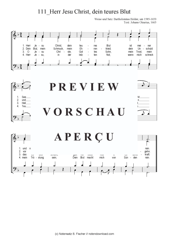 Produktbild zu: Herr Jesu Christ, dein teures Blut Chorsatz Alte Meister