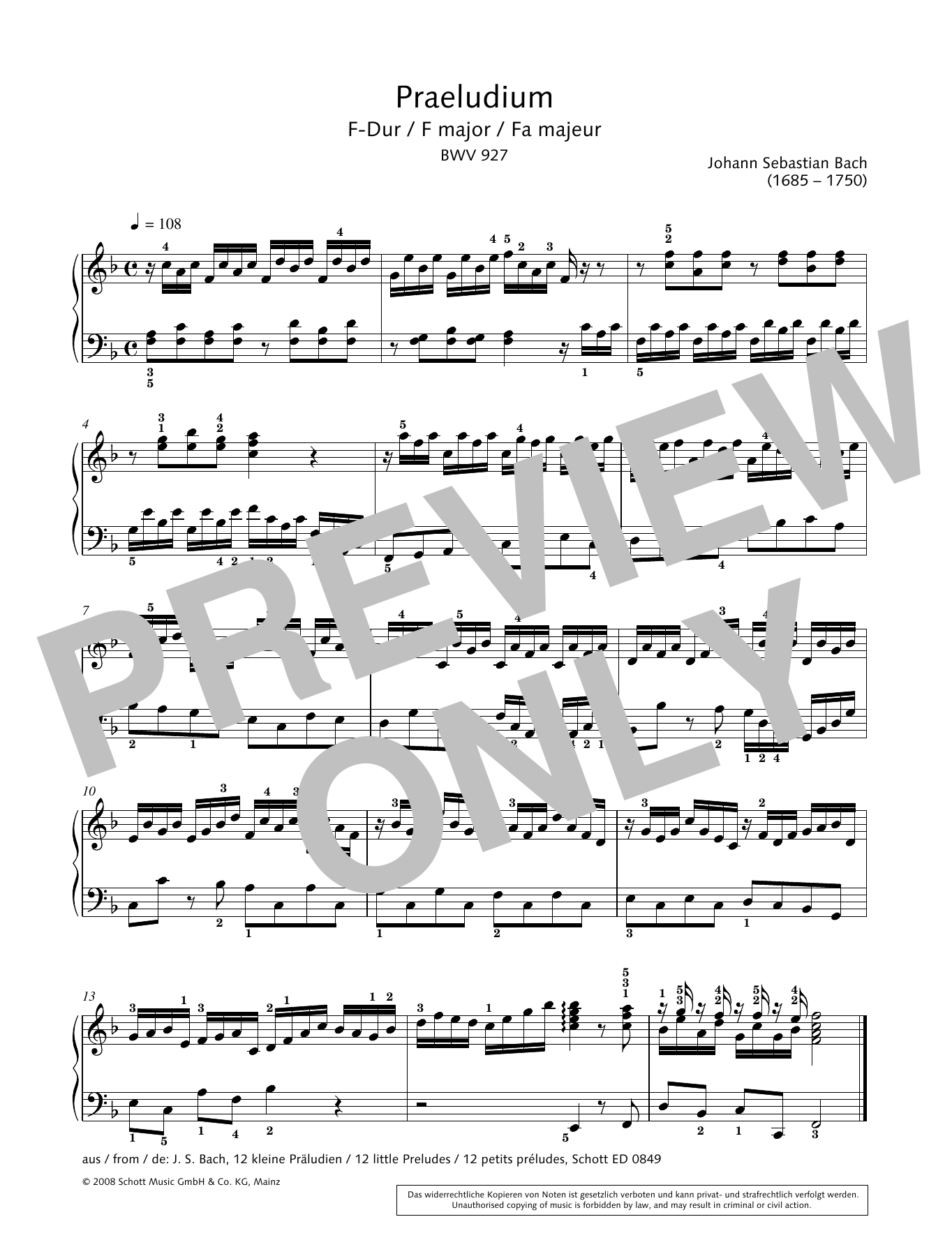 Product gallery: Page 1 of 1 Prelude in F major, Hans-Gunter Heumann